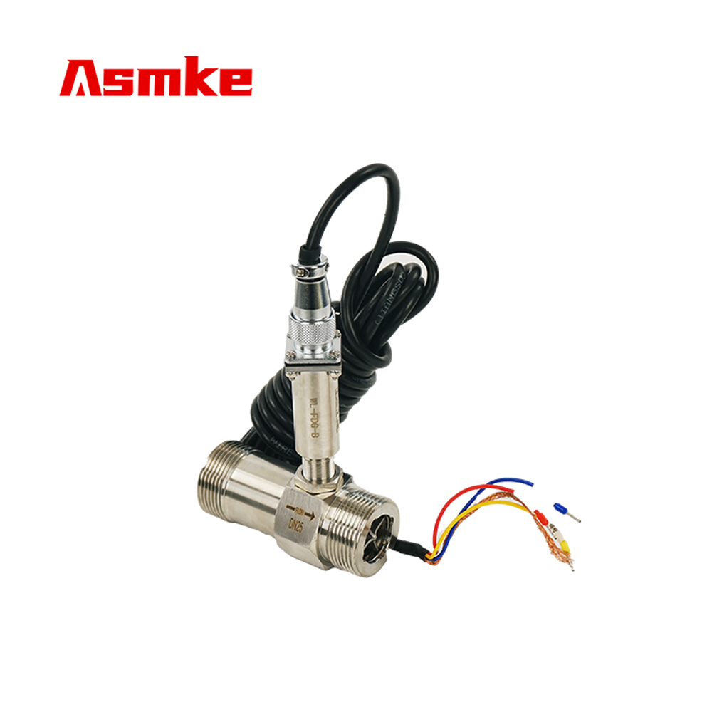 Thread Pulse Output Turbine Flowmeter Full View With Cable