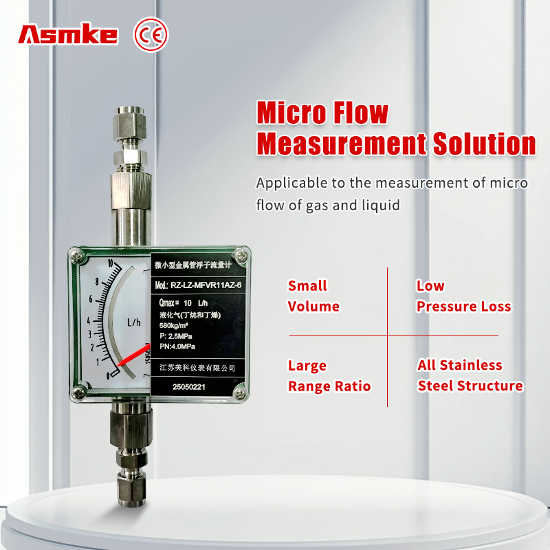 Low flow variable area flowmeter technical feature display