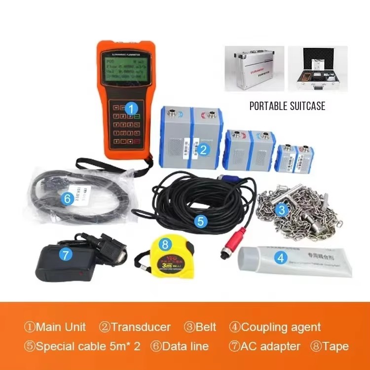 Complete Handheld Ultrasonic Flowmeter Package